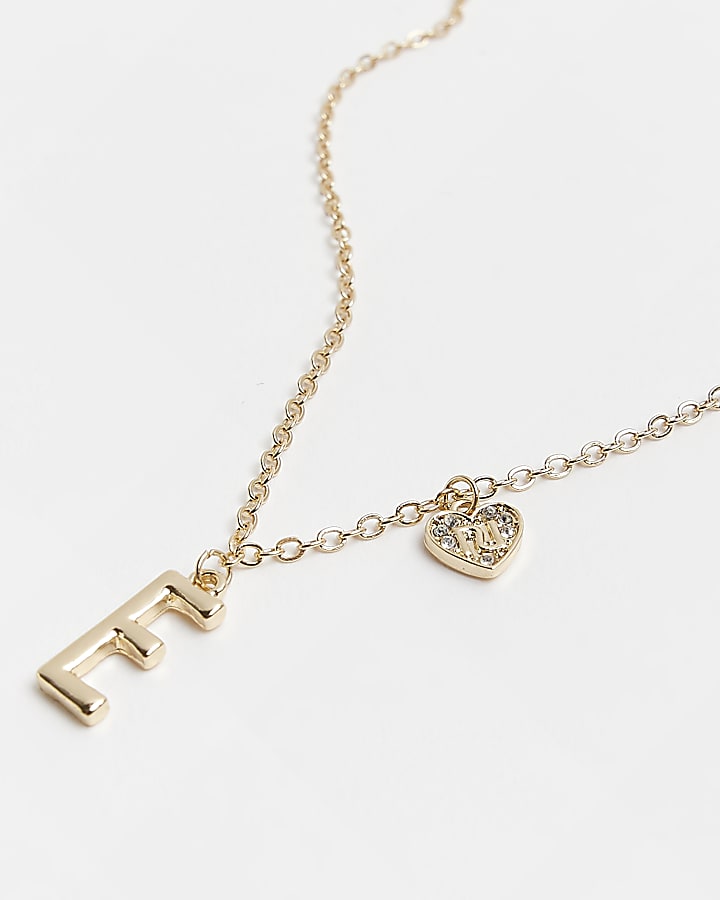 River Island Girls Accessories Jewelry Necklaces Girls Gold colour Initial L Necklace 