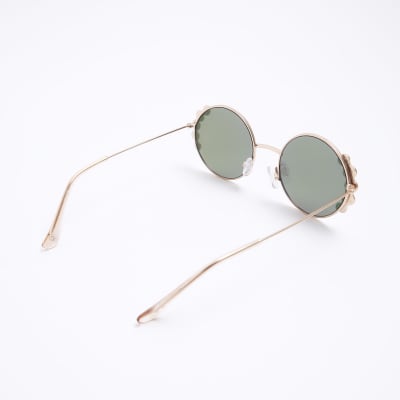 Girls Gold Pearl Round Sunglasses River Island 