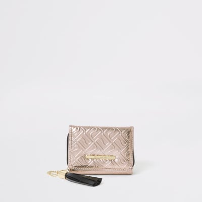 river island gold purse