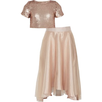 ladies gold skirt