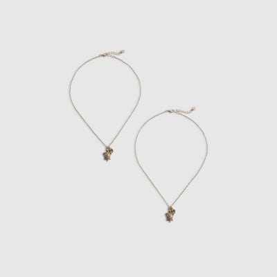 Girls Gold Turtle Necklace Pack Of 2