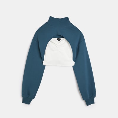 Girls green 2 in 1 sweatshirt