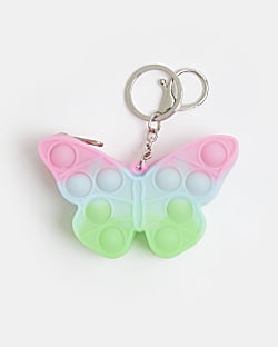 Girls green butterfly fidget popper purse