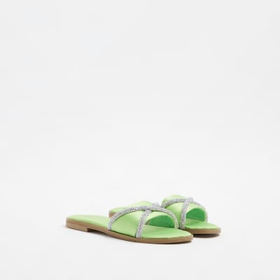 Lime green sandals online river island