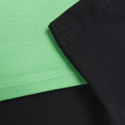 Girls Green graphic Tee and Cycle short Set