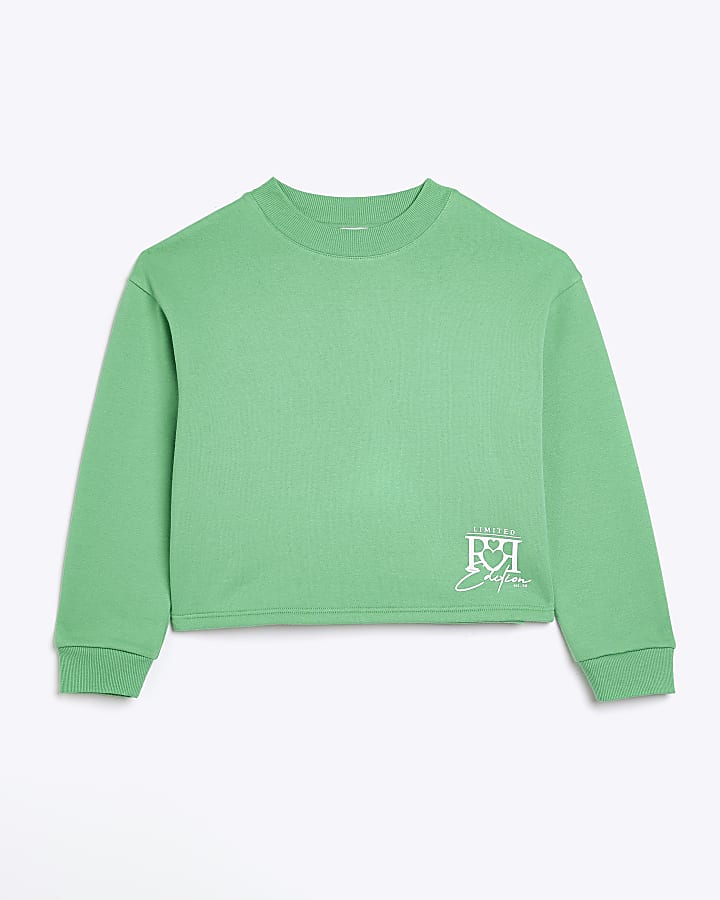 Girls green long sleeve sweatshirt