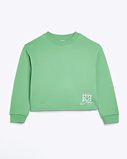 Girls green long sleeve sweatshirt