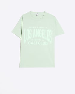 Girls green Los Angeles graphic t-shirt