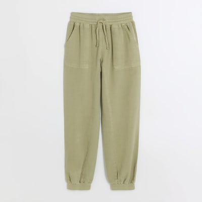 Green cuffed online joggers