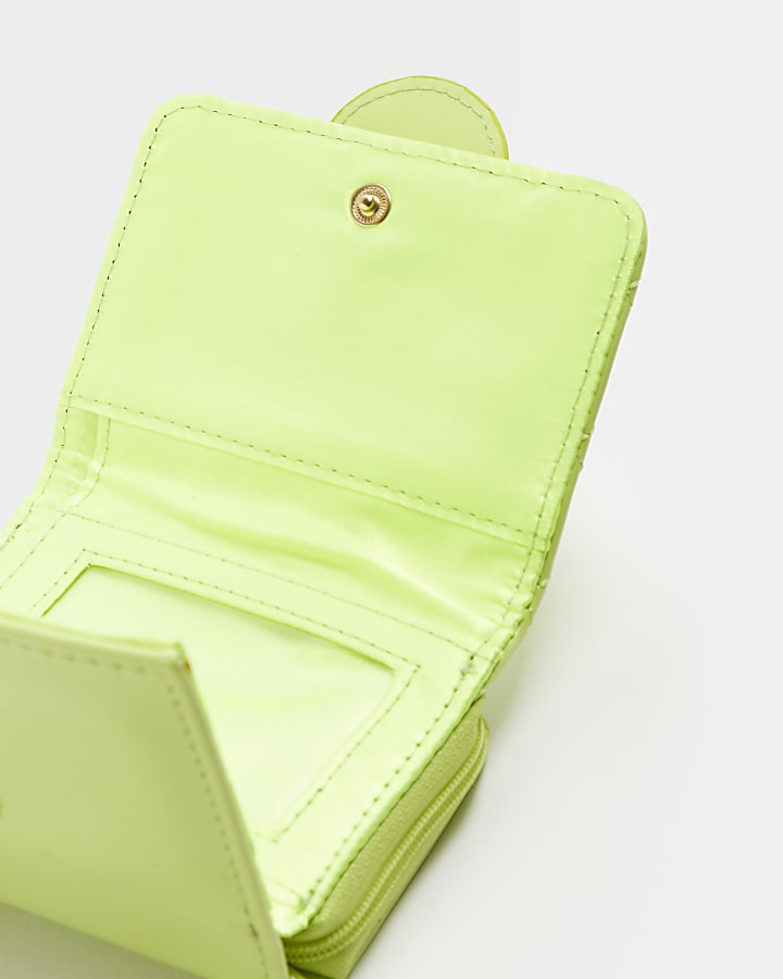 Girls green neon RI quilted purse