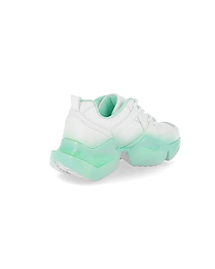 360 degree animation of product Girls green ombre fade glitter chunky trainer frame-12