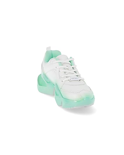 360 degree animation of product Girls green ombre fade glitter chunky trainer frame-19
