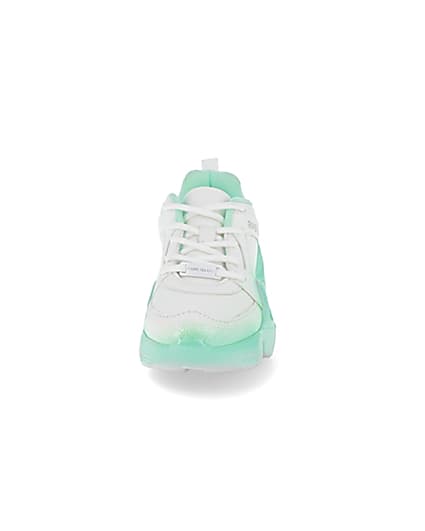360 degree animation of product Girls green ombre fade glitter chunky trainer frame-21