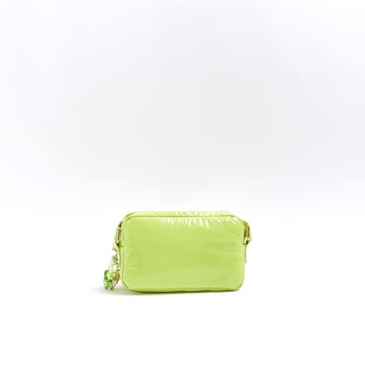Girls green padded cross body Camera Bag