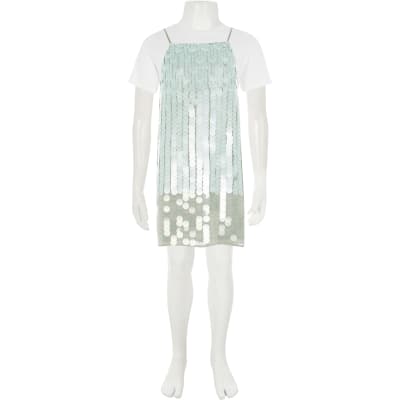 girls green sequin dress