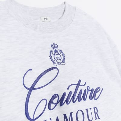 Girls Grey Couture Graphic Sweatshirt