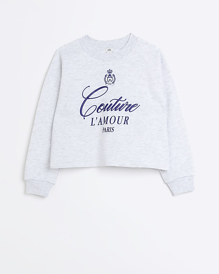 Girls Grey Couture Graphic Sweatshirt