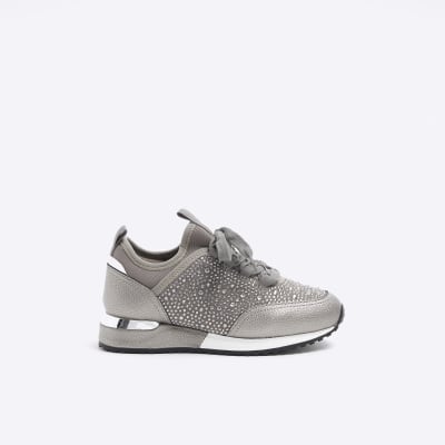 River island grey store trainers