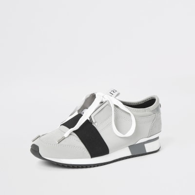 river island grey trainers