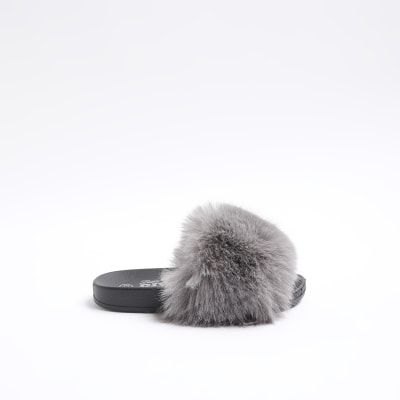 Girls fur sliders store