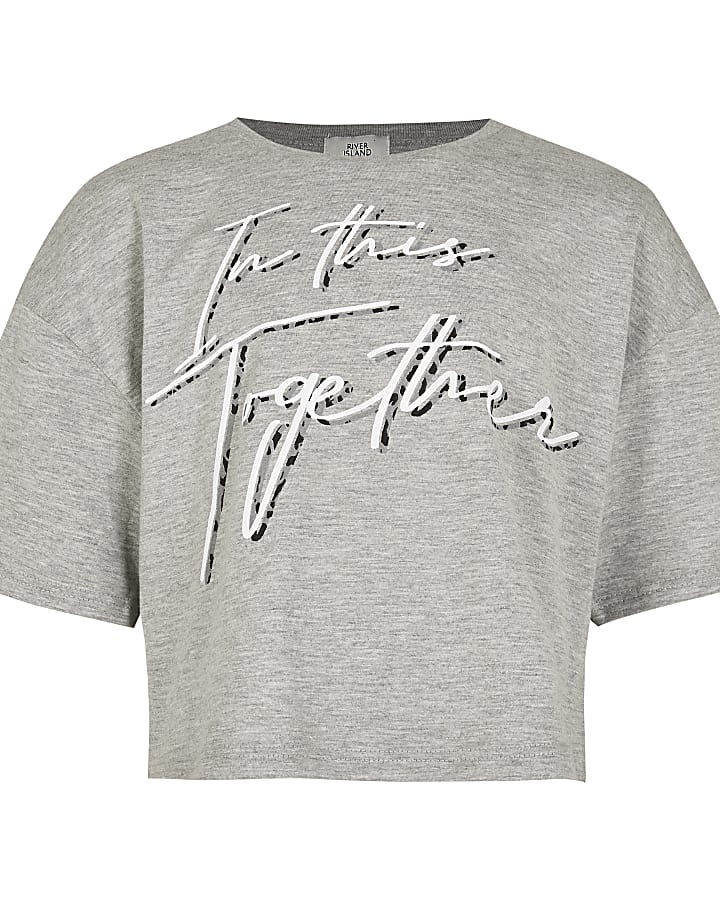 Girls grey 'In this together' t-shirt