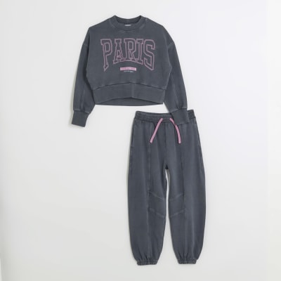 Buy River Island Girls Brooklyn Sweat Top and Joggers Set from the Laura  Ashley online shop
