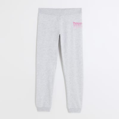 Girls grey Pineapple joggers River Island