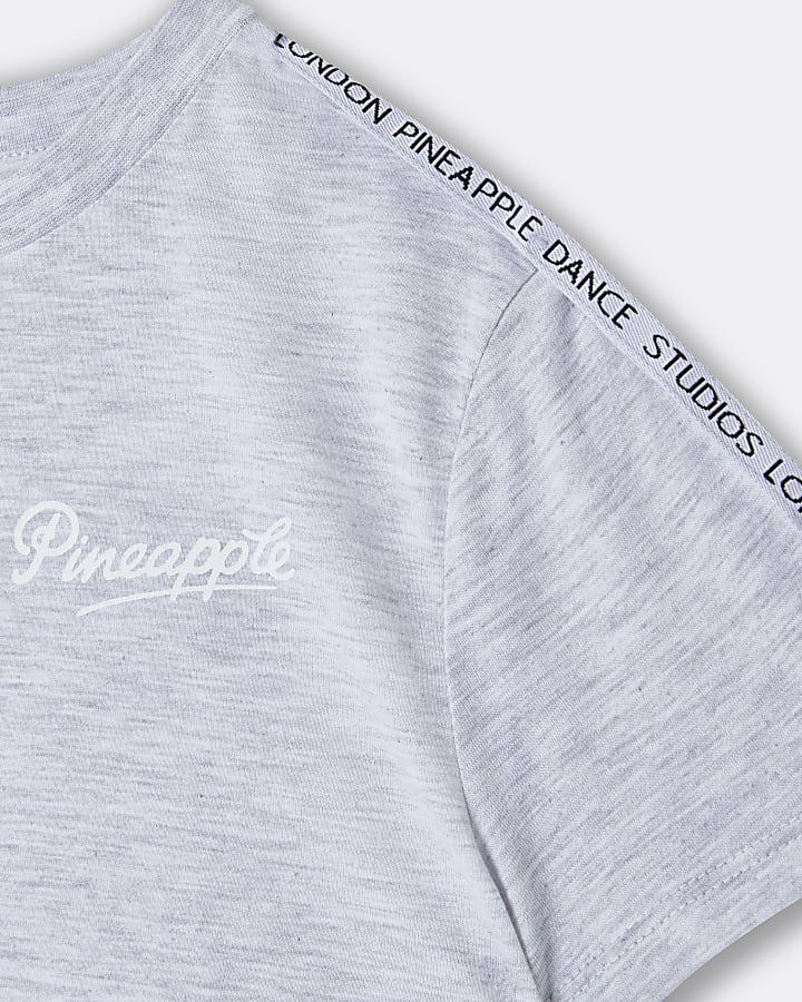 Girls grey Pineapple print crop top