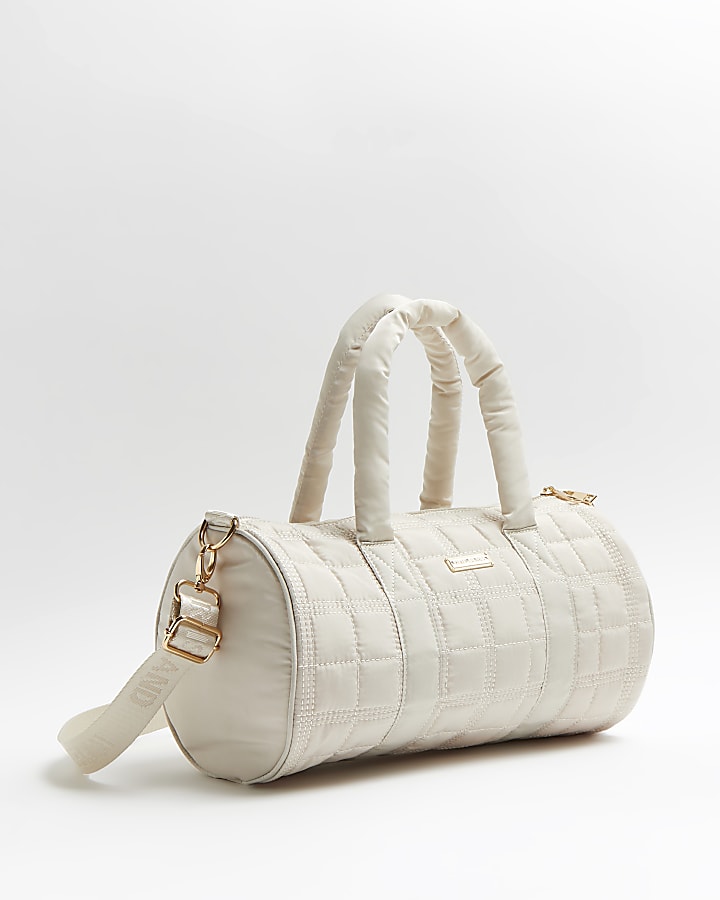 Girls grey quilted holdall bag