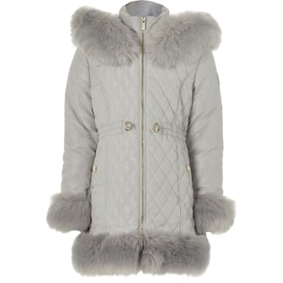 girls grey winter coat