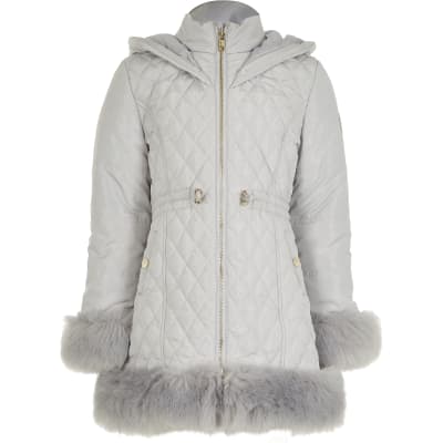 girls white padded coat