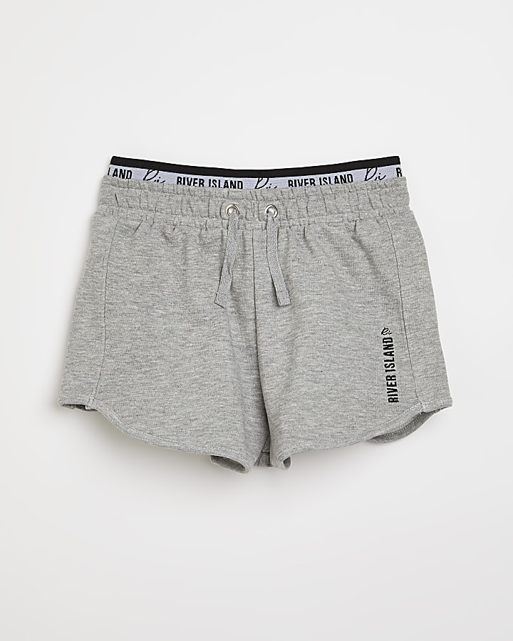 Girls grey RI branded runner shorts