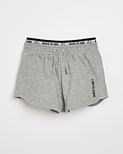 Girls grey RI branded runner shorts