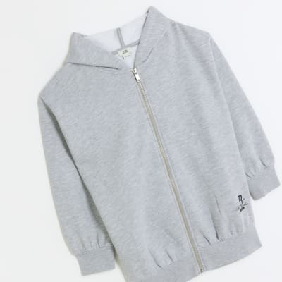 Girls grey cheap zip up hoodie