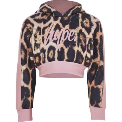 pink leopard print hoodie