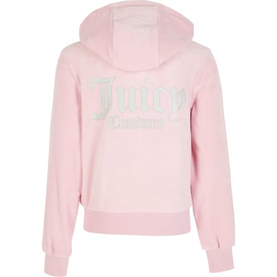 pink velour sweatshirt