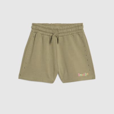 Girls Khaki Brooklyn Stud Shorts