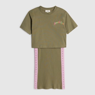 Girls Khaki Brooklyn T-Shirt Dress
