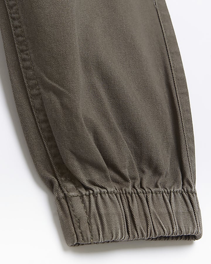 Girls Khaki Cargo Pocket Trousers