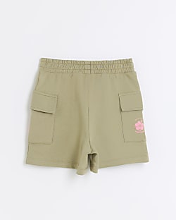 Girls khaki cargo shorts