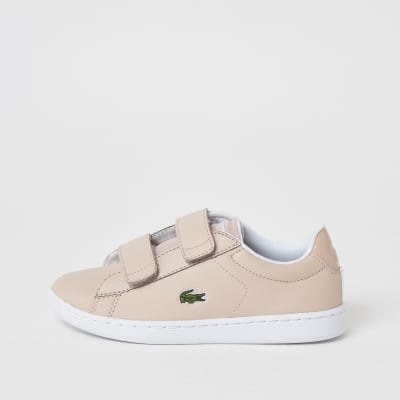 girls pink lacoste trainers