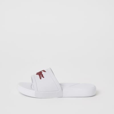 river island white sliders