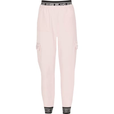 nike swoosh fleece joggers in light pink
