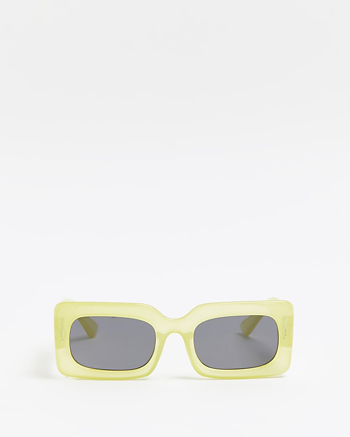 Girls lime rectangle frame 90s sunglasses