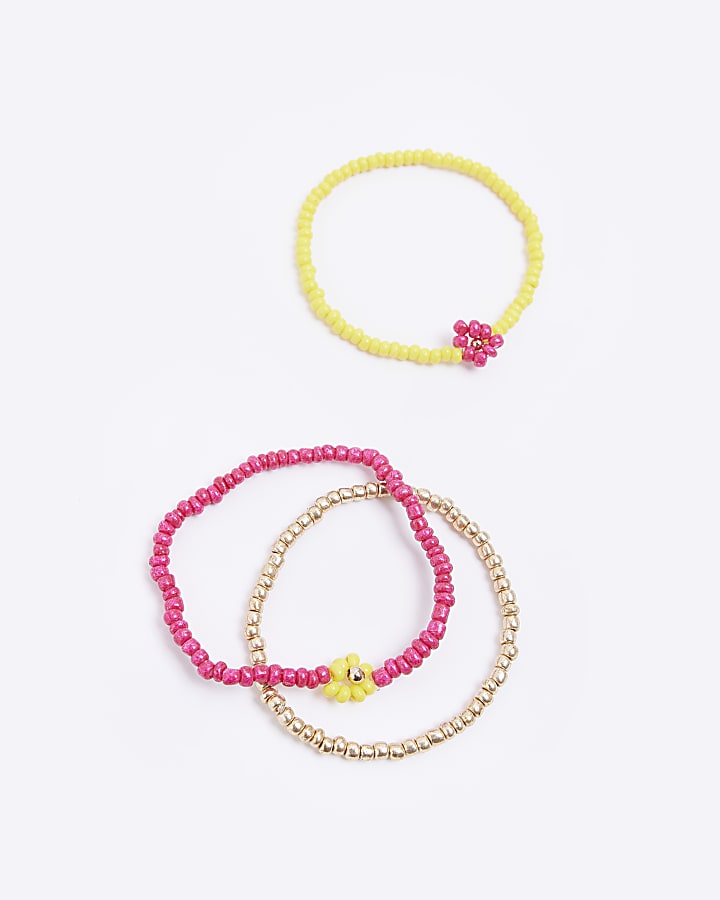 Girls Multicoloured Beaded Bracelet Set