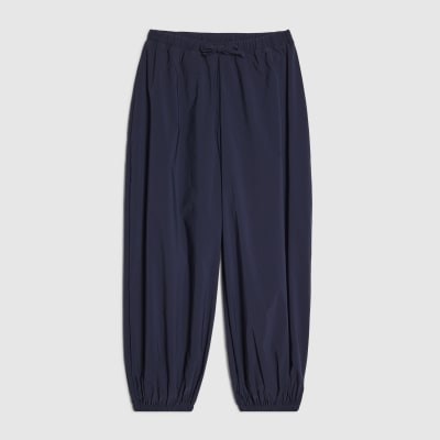 Girls Navy Balloon Leg Trousers