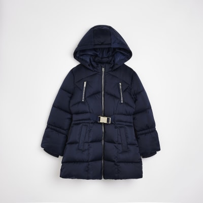 River island sales belted puffer coat