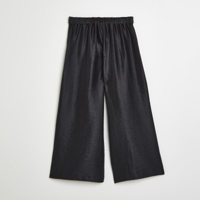 navy wide leg trousers petite