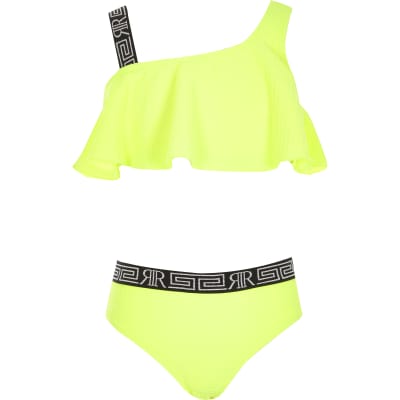 yellow one shoulder bikini