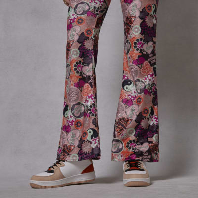 orange flare trousers